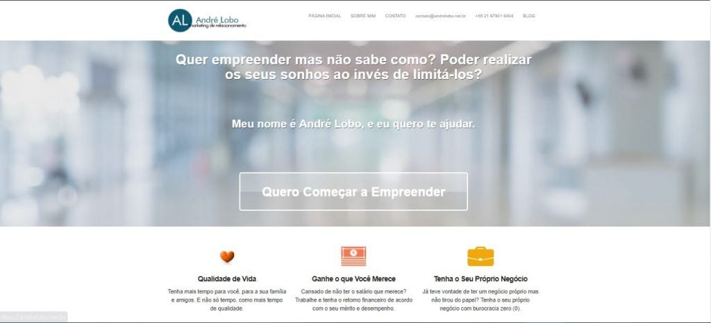 André Lobo - Porque criei esse blog de empreendedorismo digital - Site antigo 1